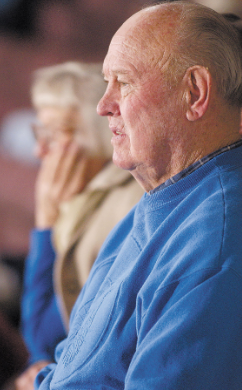 Jim Ranson watches his son Brad coach a Central High School boys basketball game in 2004. Chieftain photo/fileCentral